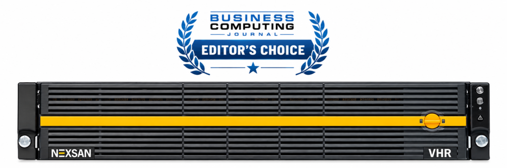 Nexsan VHR rackmount storage device with Business Computing Journal Editor’s Choice award